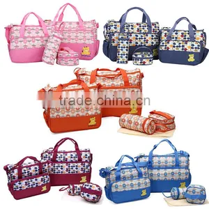 2017 New Collection 5pcs per Set Baby Diaper Mummy Bag Wholesale thumbnail-1