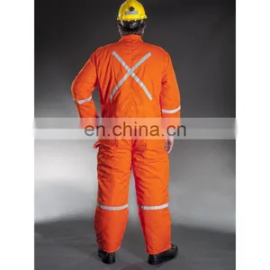 High Quality Cotton Cold Storage Freezer Suits Winter Coverall With Reflective Stripe thumbnail-3