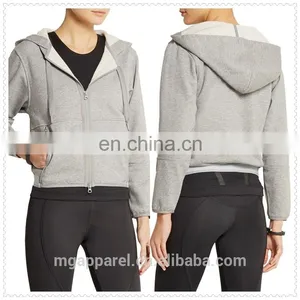 Wholesale OEM Hooded Sweatshirt Cotton Blend Jersey Cropped Top Hoodie thumbnail-1