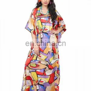 Modern Style Colourful Printed Ankle Length Kaftan / Fashinable Daily Wear High Quality Kaftan / Dubai Kaftan (kaftans 2017) thumbnail-1