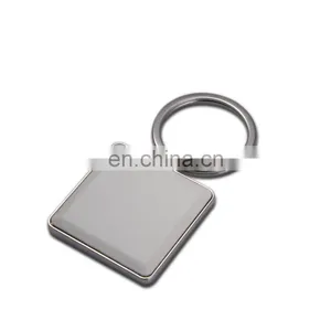 Professional Cream Color Square Blank Metal Keychain thumbnail-1