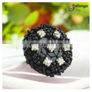 Bailange Hot Sale High Quality Ladies Garment Accessories Fashion Beaded Round Neck Button T-shirts thumbnail-1