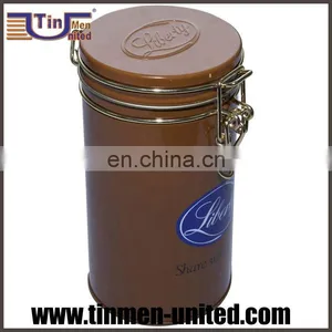 Tea Coffee Tin Boxes With Clip Lid thumbnail-1