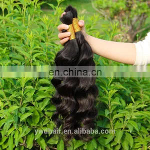 PayPal Accepted 100% Real Unprocessed 8A Wholesale Peruvian Virgin Hair Full Cuticle Ponytail Bulk Hair For Braiding Curly thumbnail-3