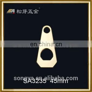 Zinc Alloy Garment Metal Zipper Puller, Gold Plated Garment Fitting Hardware thumbnail-2