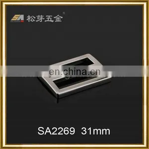 Fashion Rectangle Metal Slider Buckle Silver Color Zinc Alloy Adjustable Blet Buckle For Strap Usage thumbnail-3