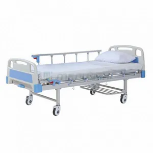 AG-BYS203 With 6-rank Al-alloy Handrails Medical Equipment One Function 1 Crank Manual Hospital Bed thumbnail-1