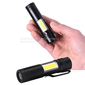 LED Flashlight 4 Modes Work Light Lamp Waterproof Lanterna Pocket Aluminum Torch For Hiking Camp With Pen Clip Lamp thumbnail-5