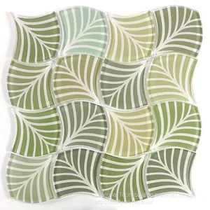 Crystal Mosaic Glass Inkjet Tile China Manufacturer Sector Shape thumbnail-5