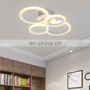 Creative Simple Ring Acrylic Led Ceiling Light for Bedroom Living Room Lamp thumbnail-5