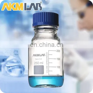 AKMLAB 100ml Borosilicate Reagent Bottle With Blue Plastic Cap thumbnail-5