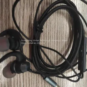L0068 Metallic Earphone With Ear Hook Braided Cable Stereo Sound Handsfree thumbnail-1