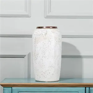 Wave White Bubble American Village Style Jingdezhen Ceramic Vase For Home Soft Decoration thumbnail-3