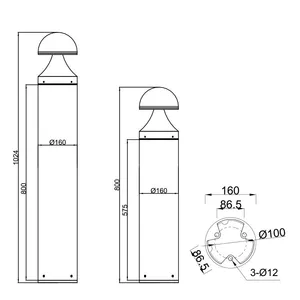 Up To 50w Bollard DLW-LED-049 thumbnail-2