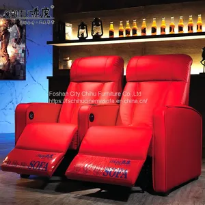 Cinema Sofa VIP Theater Comfortable Public Microfiber Leather Recliner Cinema Chair thumbnail-1