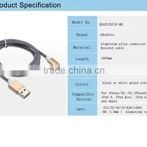 Attractive Mfi Usb Cables With Nylo Briaded and Metal Housing thumbnail-5