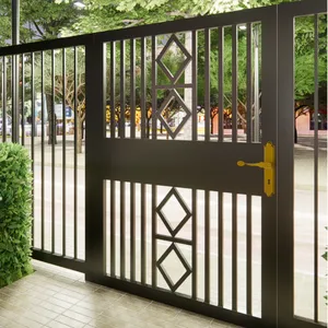 Wrought Iron Garden Fence Panels With Decorative Designs, Durable Metal Security Gates for Outdoor Yard Fencing thumbnail-1