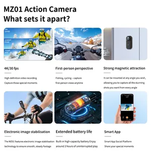 MZ01 Action Camera 4K Ultra HD EIS Stabilization IP68 Waterproof WiFi Touch Screen Sports Camera for Diving Cycling Vlog thumbnail-2