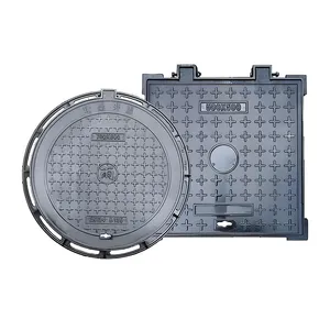 Jingdong 650mm Anti Theft Durable Black Manhole Cover EN124 90 Tons Capacity Ductile Iron thumbnail-1
