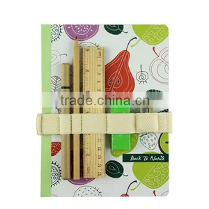 New Eco A5 Elastic Band Notebook Set With Stationery thumbnail-2