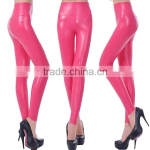 High Waisted Women's Faux Leather Stretch Leggings Skinny Pants thumbnail-6