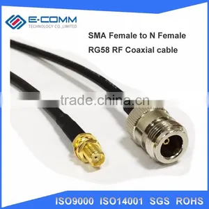 High Quality N Female to SMA Female Nut Bulkhead RG58 Jumper Pigtail Cable 50cm thumbnail-1