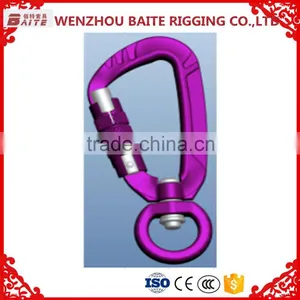 Purple Aluminum 7075 Snap Hook,Outdoor Sports Carabiner With Snap Hook With Ring Breakign Load 4.5KN For Climbing Use thumbnail-1