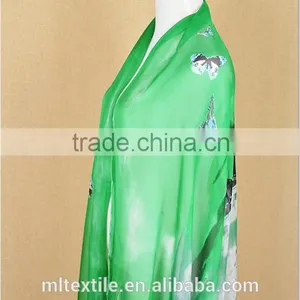 Indian Printed Silk Chiffon Fabric Textile thumbnail-2