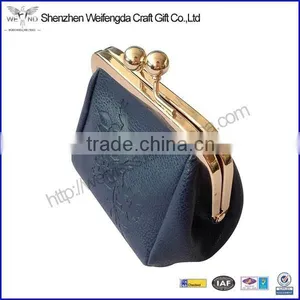 Lady's Mini PU Leather Coin Purse With Ball Clasp Metal Frame thumbnail-1