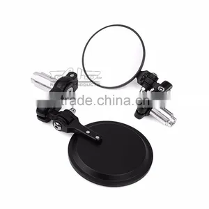 BJ-RM-024B Universal Black CNC Aluminum Foldable Bar End Motorbike Side Mirrors Motorcycle Mirror thumbnail-4