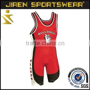 Custom Nylon And Lycra Reversible Sublimation Wholesale Wrestling Singlets thumbnail-1