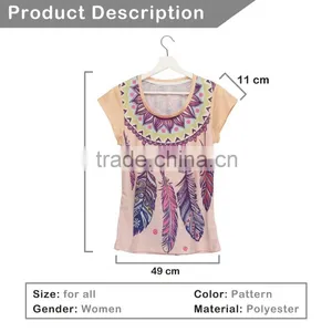 China Supplier High Quality Custom 3D Printing Women T-shirt thumbnail-1