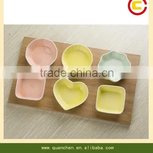 High Quality Ceramic Cup Set With Bamboo Tray thumbnail-1