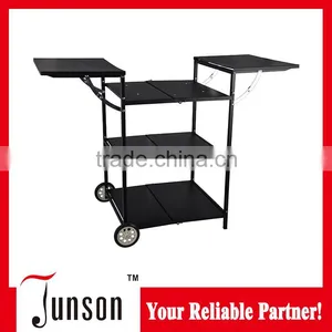 Foldable Iron Picnic Table/Iron Plate Barbecue Shelf/Three Layers Shelf With Wheels thumbnail-1