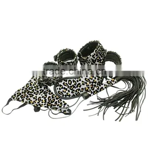 Hot Sell Sexy Leather Role Play Sex Tools S&m Bondage Paddle,whip, Eye Mask, Cuffs,collar With Leash thumbnail-2