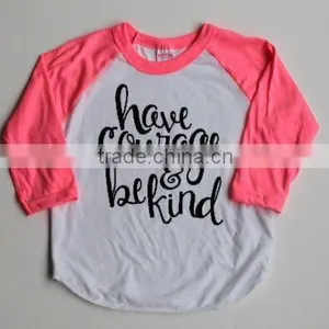 Digitally Printed Round-neck Baby Girls Tee Shirts Customized Children Relgan Tee Shirt thumbnail-1