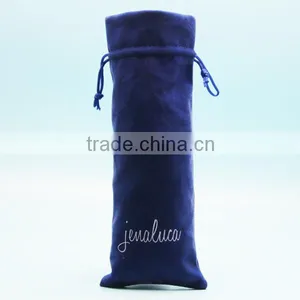 Cheap Wholesale Black Custom Velvet Drawstring Pouches With White Silk-screen Logo Printed thumbnail-4