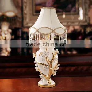 Fancy Flower Diamond Hand Painted Ceramic Table Lamp for Wedding Deco thumbnail-1