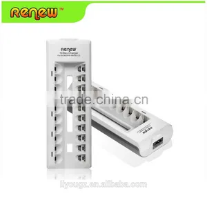 Wholesale RENEW 10 Bay/Slot AA AAA Ni-MH Ni-Cd Quick Charger Smart Battery Charger for Rechargeable Batteries S9 Charger thumbnail-3