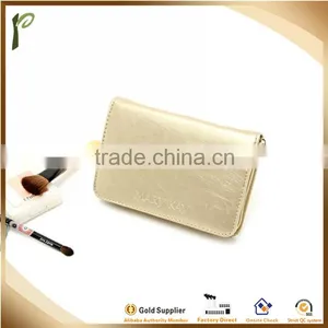 Popwide Hot Fashion PU High Quality Gold Color Beautycase With Mirror thumbnail-4
