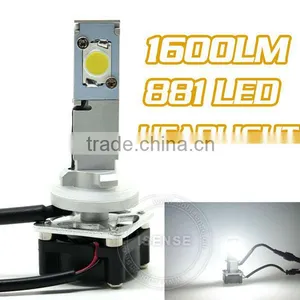 1600lm LED HEADLIGHT 881/880/ H1/ H3 Base WHITE Color for Cars thumbnail-1