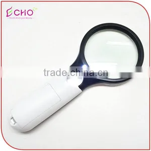 Handheld White-Black Magnifier Loupe With 3 LED Light Quality Choice thumbnail-2