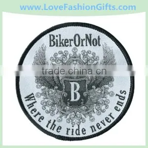 Embroidered Badge,Round Embroidered Woven Biker Patch thumbnail-1