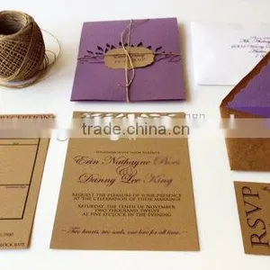 Rustic Twine Wedding Invitation- Country Chic Wedding Invitation - Pocket Invitation - Tie the Knot Wedding Invitation thumbnail-1