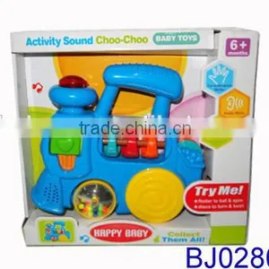Happy Baby Toy Musical Plastic Cartoon Toy Flashing Vintage Train Toy thumbnail-2