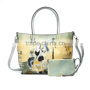 Trendy Ladies Printed Shoulder Bags Leather Handbags With Printing Pattern thumbnail-1
