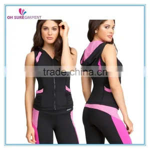 86% Nylon 14% Spandex Dry Fit Sleeveless Ladies Active Jackets thumbnail-1