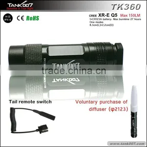 One Mode CREE Q5 LED Aluminum Camping Flashlight TANK007 TK360 thumbnail-1