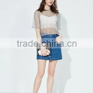 Sexy Slim Fit Strapless Tank Tops Lace Short Shirts for Women thumbnail-5