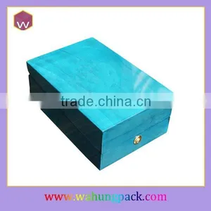 Hand Craft Blue MDF Perfume Box Bottle Beautiful Packaging Perfume Box Custom thumbnail-1